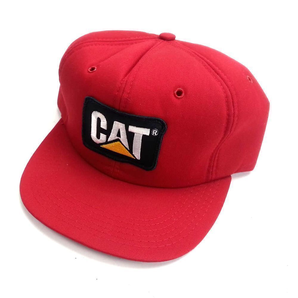CAT Caterpillar Vintage Trucker Snapback Hat 80s
